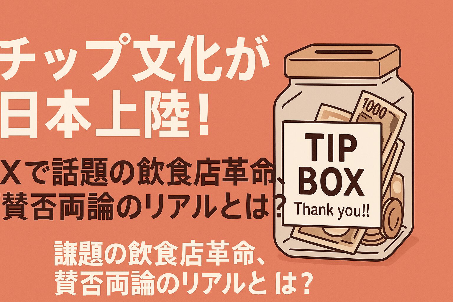 え！？チップ文化を日本でも！？