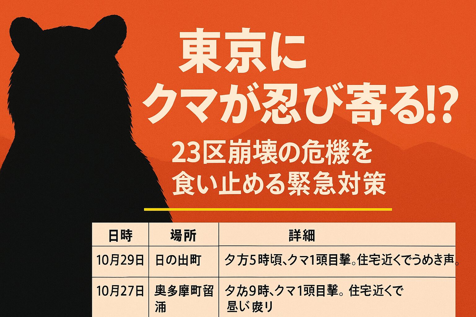 東京にもクマが・・・!?
