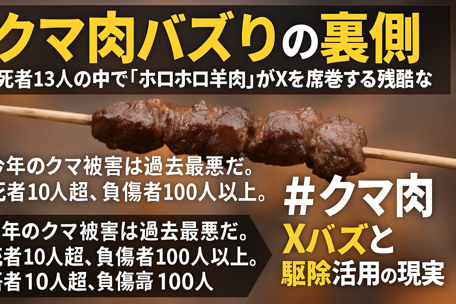 クマ肉の旨さについて