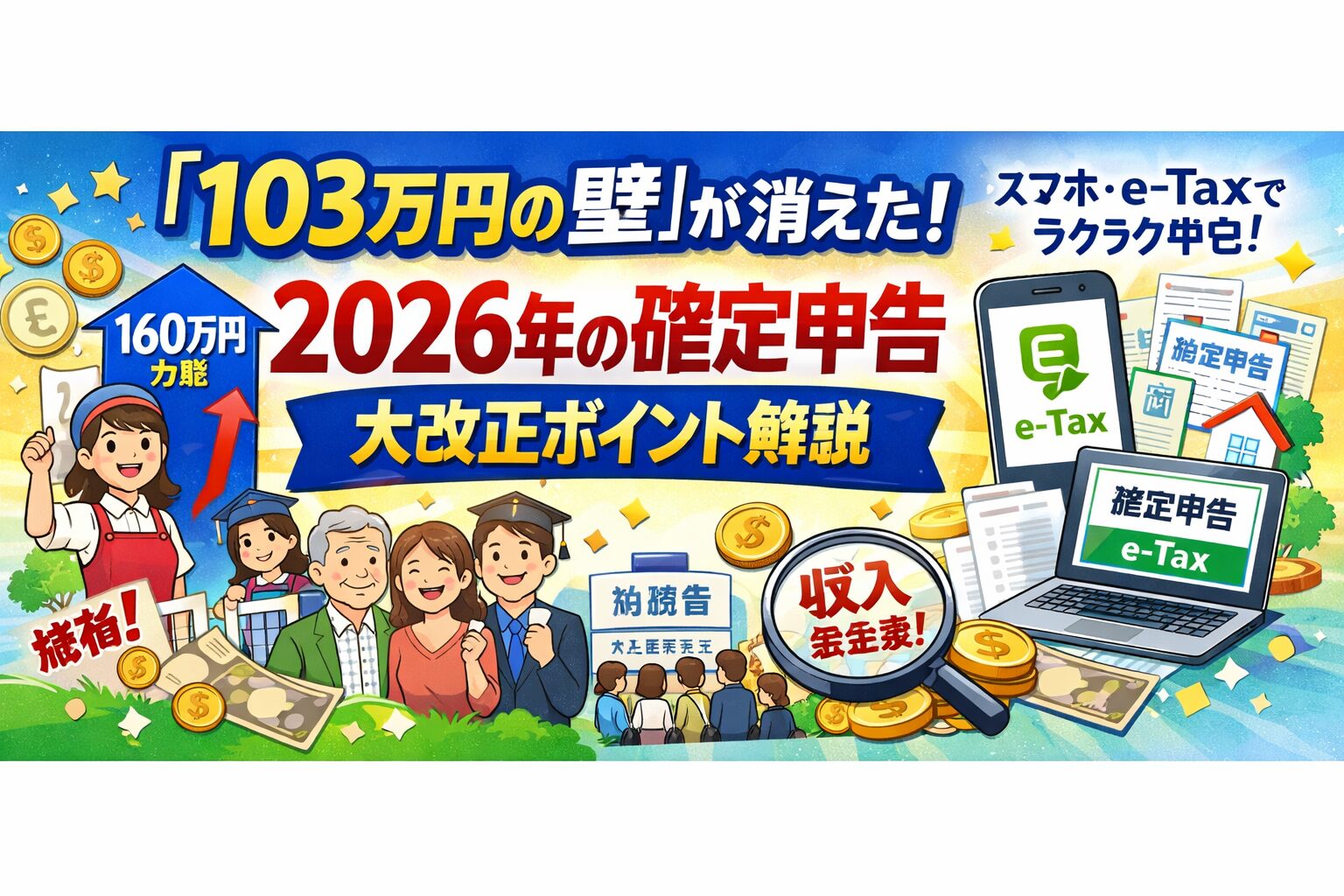 2026年の確定申告が開始、160万円の年収の壁とe-Tax時代の変更点を整理