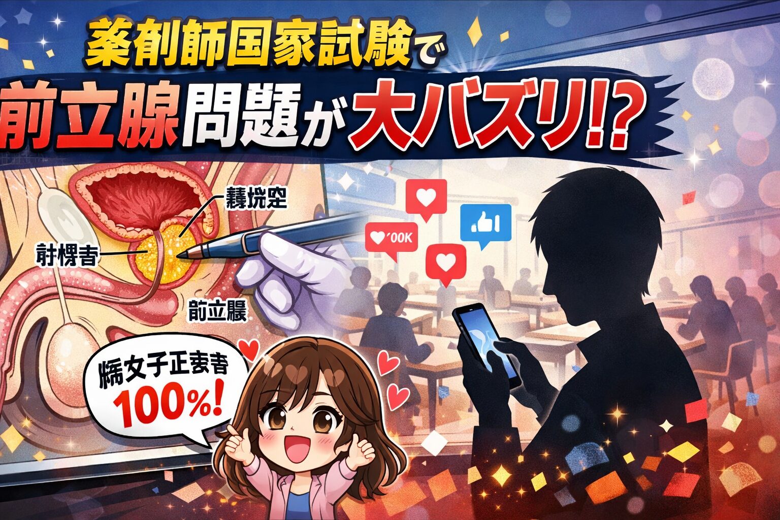 第111回薬剤師国家試験で前立腺の解剖図問題が話題に、腐女子ジョークがSNSで拡散した理由を整理