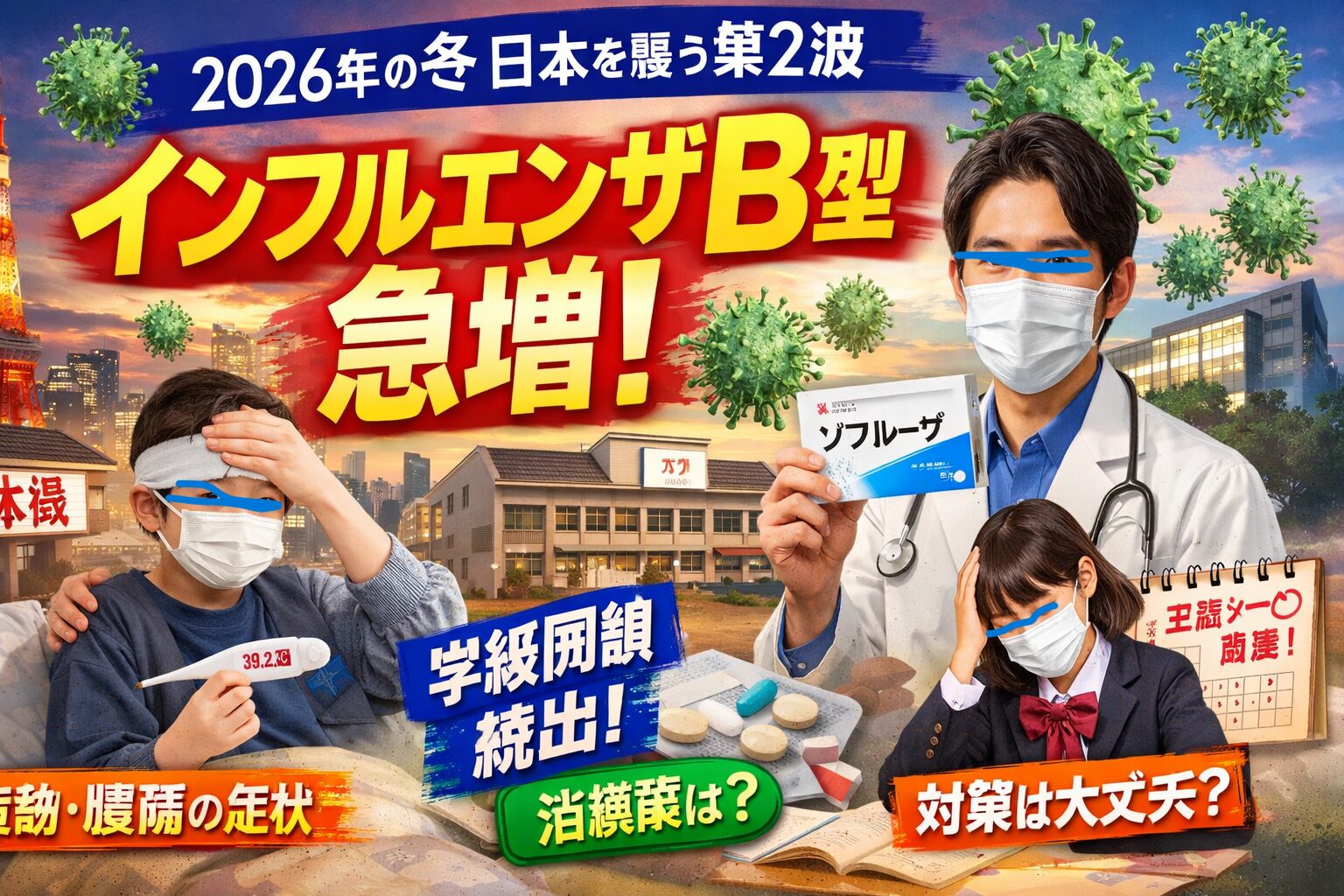 インフルエンザB型が全国で急増中――2026年冬、日本を襲う“第2波”の正体と警戒ポイント