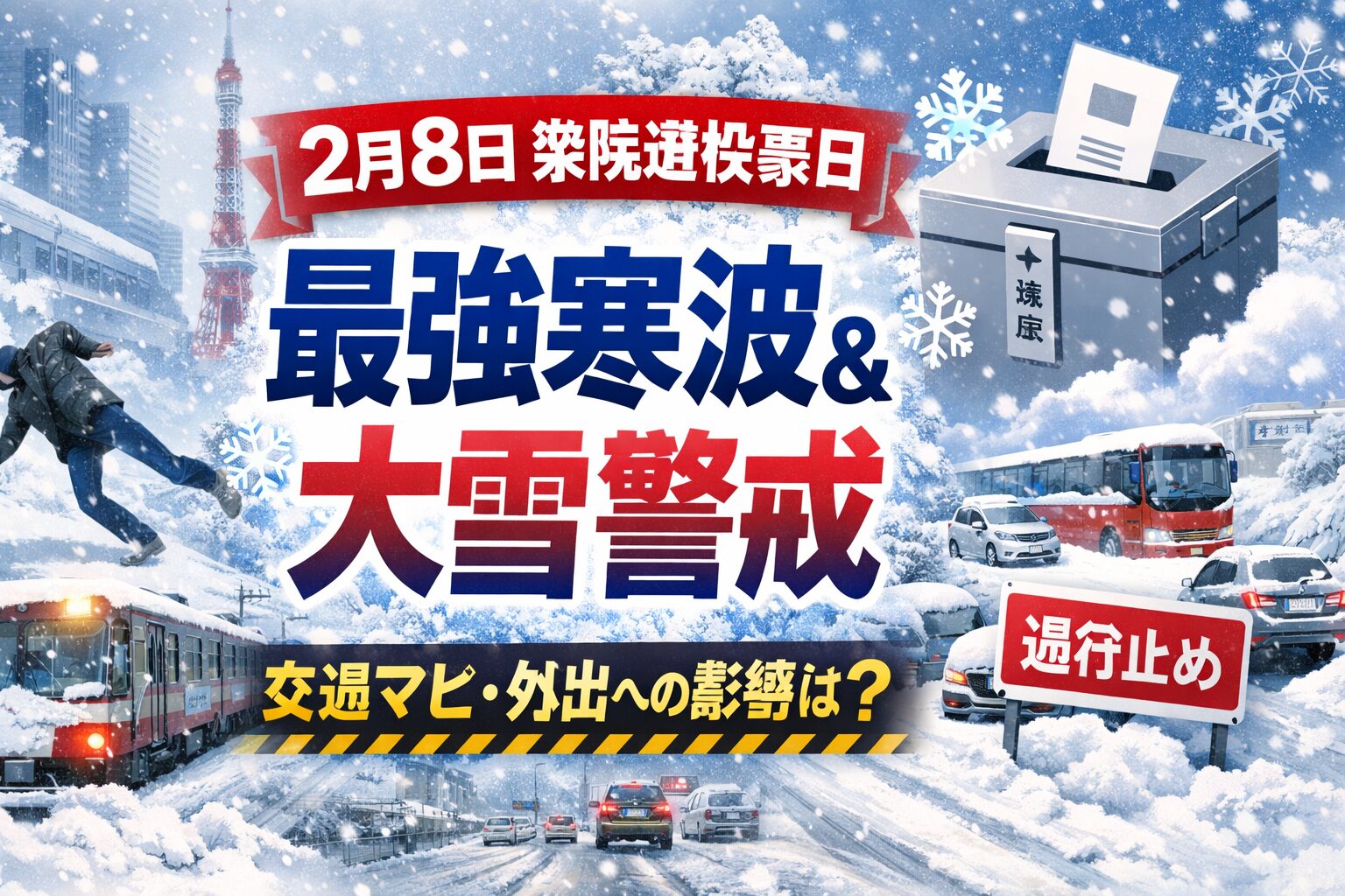 2月8日の全国天気は最強寒波で大雪警戒　投票日に交通影響も拡大へ