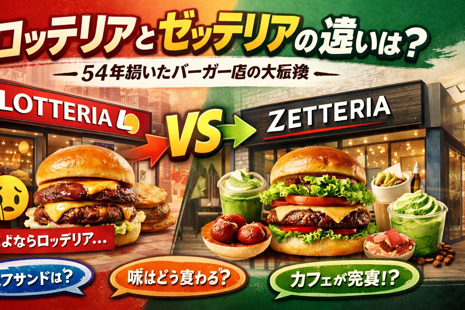 ロッテリアとゼッテリアの違いを解説｜ブランド終了の理由と新バーガーチェーンの戦略
