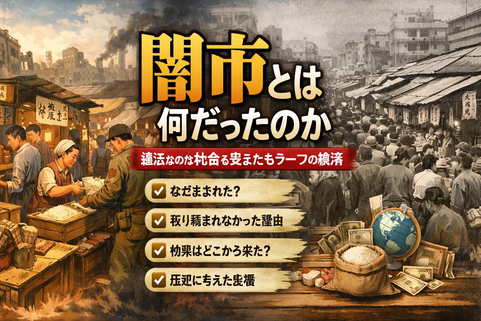 闇市とは何だったのかを戦後日本の背景から解説し都市と経済への影響を読み解く