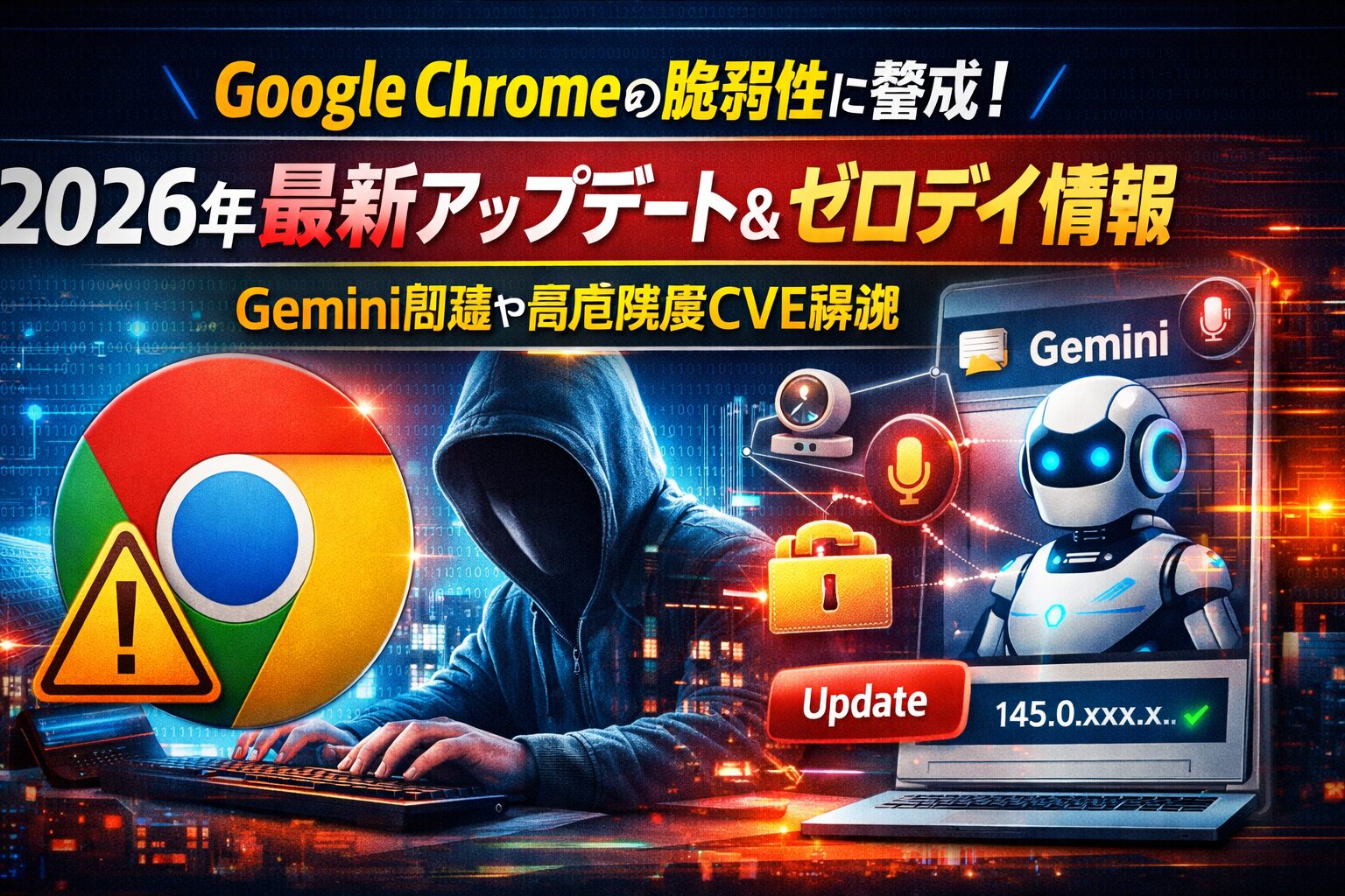 Google Chromeの脆弱性と最新アップデート情報まとめ｜2026年ゼロデイとGemini問題の詳細