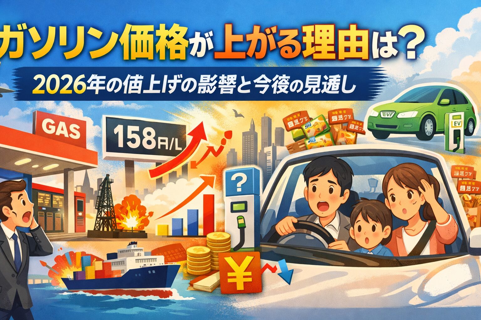 ガソリン価格が上がる理由とは？2026年の値上げの背景と生活への影響、今後の見通しをわかりやすく解説