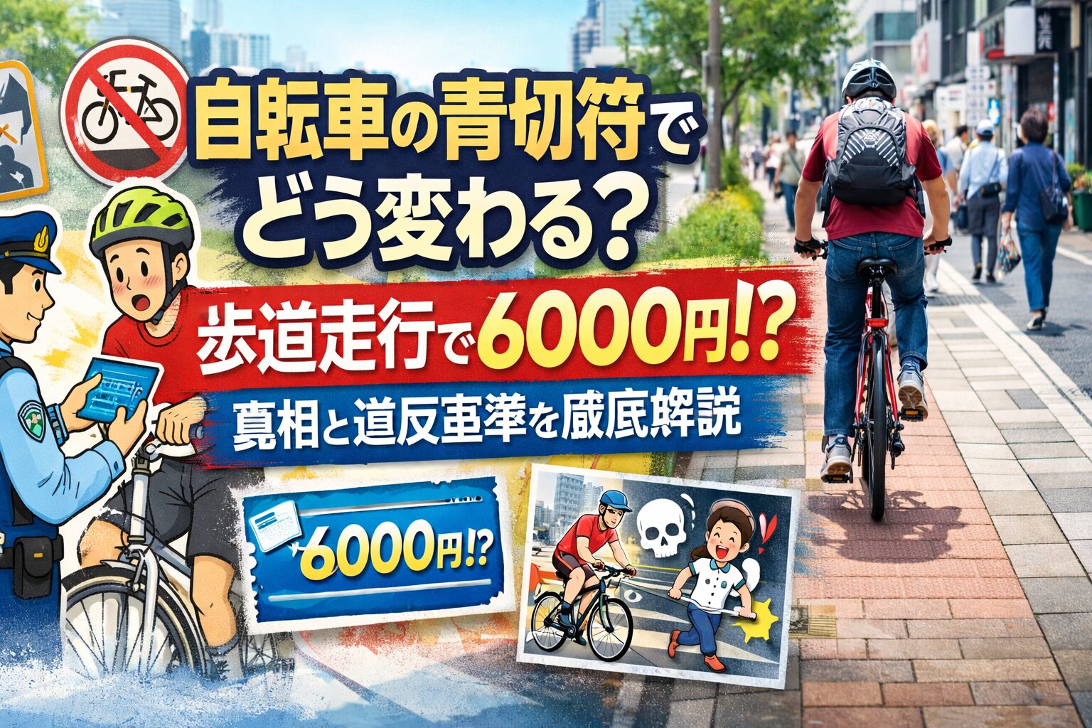 自転車の青切符制度は何が変わったのか 歩道走行で6000円の真相と違反基準を整理