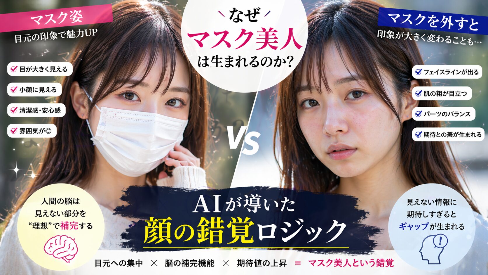 AIが生成したマスク美人