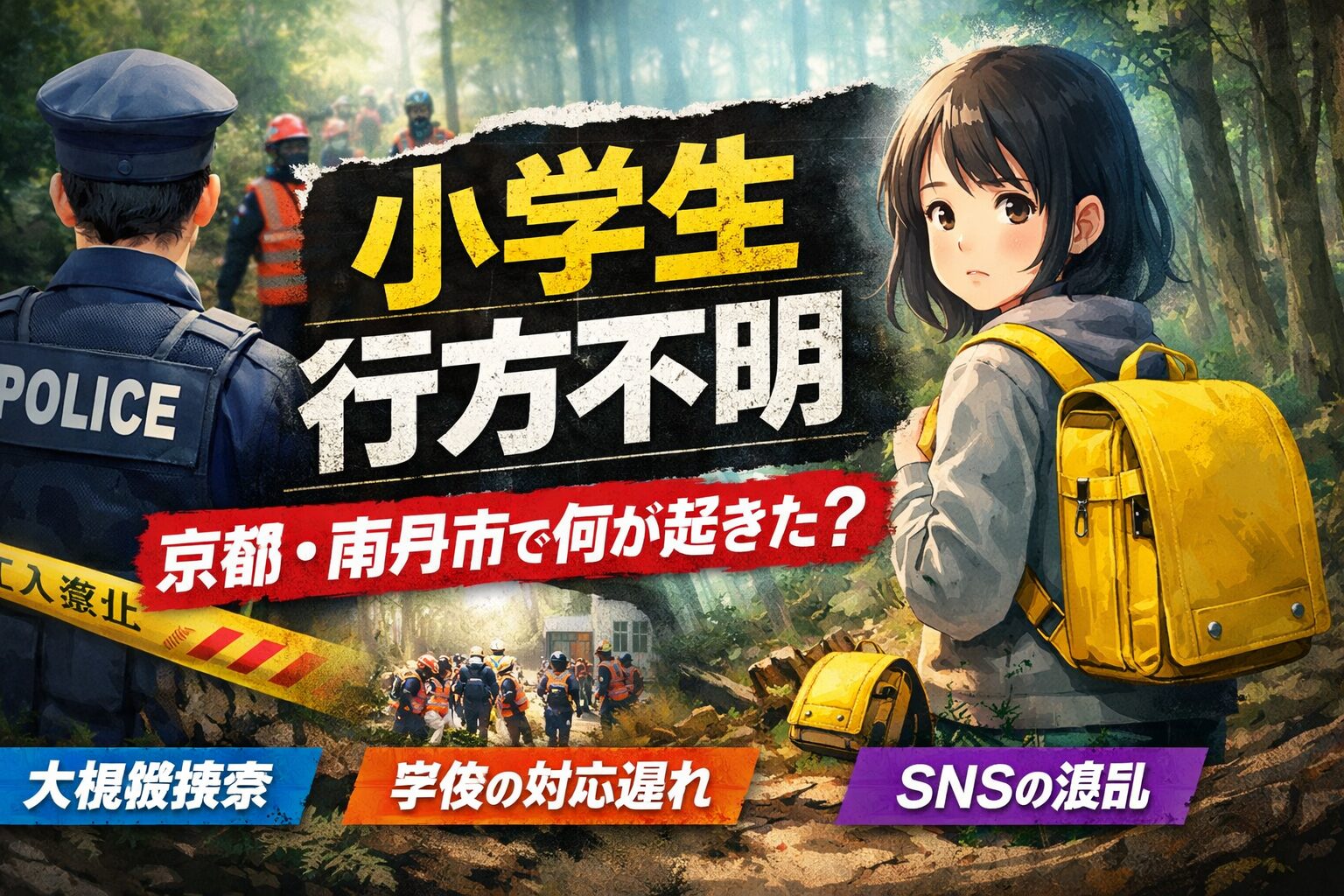 京都・南丹市の小学生行方不明で何が起きたのか 4月7日の最新捜索状況と学校対応の経緯を整理
