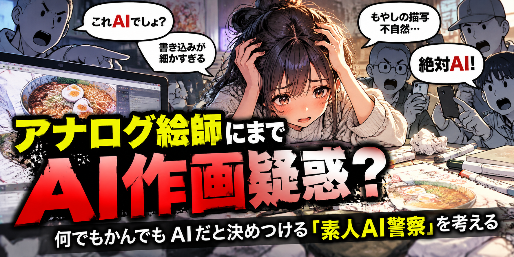 「AIっぽい」で絵師を裁く人たち。アナログ絵にまで現れた素人AI警察の滑稽さ